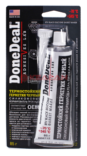 Done Deal DD6712 герметик прокладок термостойкий черный силиконовый, 85 г.