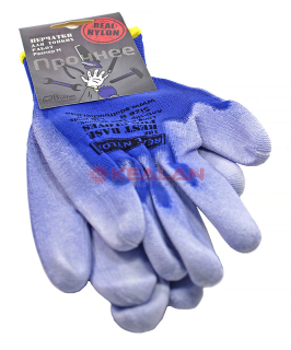 Adolf Bucher 90.3001.8 перчатки нейлоновые для механических работ с PU покрытием 12 пар - синие, размер M