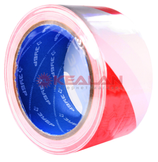 ЗУБР разметочная клейкая лента, цвет красно-белый, 50 мм, 25 м.