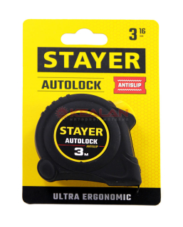 STAYER AutoLock рулетка с автостопом, 3 м, 16 мм.