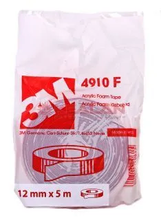 3M™ 4910 скотч, акриловая лента двухсторонняя прозрачная, 0,8 мм, 12 мм, 5 м.