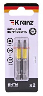 KRANZ бита для шуруповерта Torx T15х50 мм (2 шт./уп.