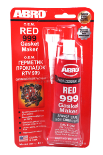 ABRO 911-AB-R герметик прокладок 999 OEM, красный, высокотемпературный, маслостойкий, 85 г.