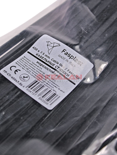 Fasplast 450x7.5 кабельные стяжки черные, морозостойкие, 100 шт.