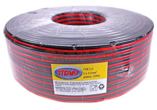 Titan CM 2,00 провод двухжильный, 2x2,00 мм², красно-черный, 100 м.