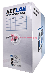 NETLAN кабель F/UTP 4 пары, Кат. 5e (Класс D), 100 МГц, одножильный, BC (чистая медь), внутренний, P