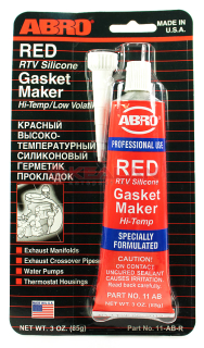 ABRO 11-AB герметик прокладок, красный, высокотемпературный, 85 г.