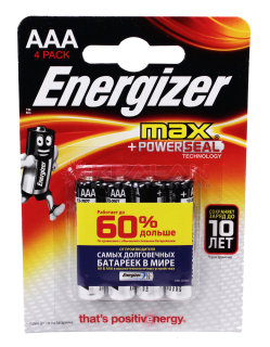 Energizer MAX+Power Seal алкалиновая батарейка, ААА, 4 шт.