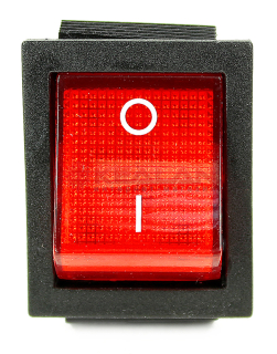 REXANT выключатель клавишный 250V 16А (4с) ON-OFF красный с подсветкой