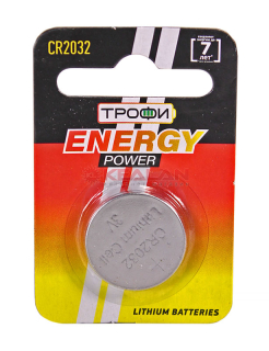 ТРОФИ CR2032 ENEGRY POWER литиевая батарейка, 1 шт.