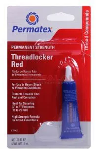 Permatex 19962 фиксатор резьбы для неразъемной фиксации, красный, 6 мл.