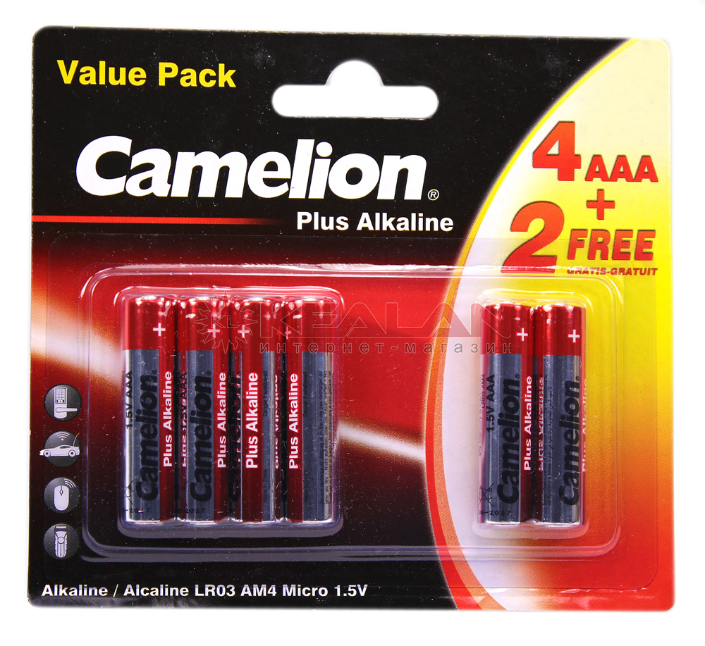 Camelion Plus Alkaline LR03 алкалиновая батарейка, 4+2 шт.