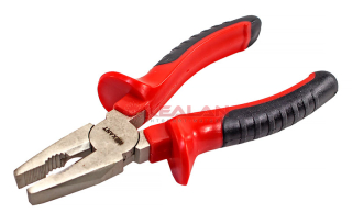 REXANT 12-4611 плоскогубцы комбинированные никелированные, двухкомпонентные рукоятки, 160 мм.