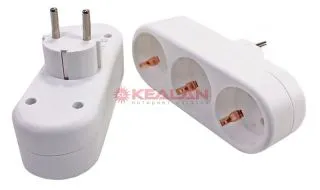 REXANT 11-1079-2 набор тройников электрических линейных 16А с/з вертикальные, белый, 2 шт.