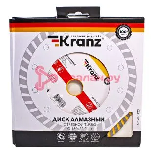 KRANZ KR-90-0123 диск алмазный отрезной Turbo 180x22,2x2,4x10мм.