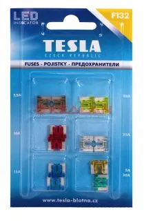 TESLA F132 набор предохранителей типа мини с индикатором LED, 12 шт.
