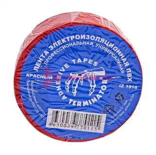 Terminator IZ 1918R изолента красная ПВХ, 19 мм, 18,3 м.