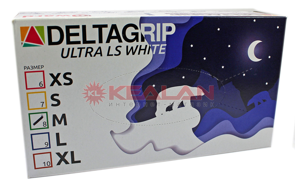 GWARD Deltagrip Ultra LS White перчатки нитриловые, белого цвета, M, 100 шт.
