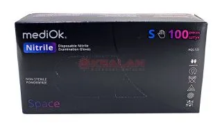 MEDIOK Space нитриловые перчатки, черные, размер S, 100 шт.