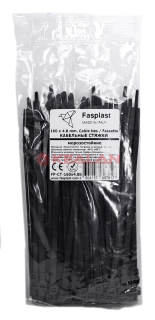 Fasplast 160x4.8 кабельные стяжки черные, морозостойкие, 100 шт.