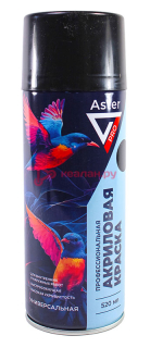 ASTER AP-039 краска-спрей акриловая, черный глянцевый, 520 мл.