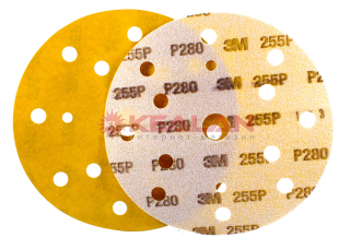 3M™ 50450 255P+ круг абразивный, золотой, 15 отверстий, Р280, 150 мм.