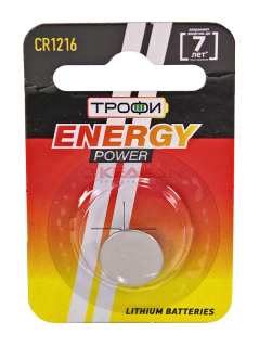 ТРОФИ CR1216 ENEGRY POWER литиевая батарейка, 1 шт.