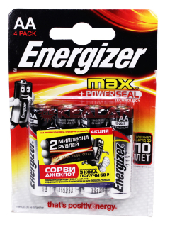 Energizer MAX+Power Seal алкалиновая батарейка, АА, 4 шт.