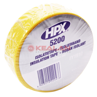 HPX IY1910 изоляционная лента ПВХ, желтая, 19 мм, 10 м.