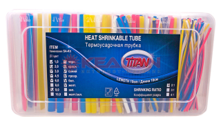 Titan SA-KIT набор цветных термоусадочных трубок, 1-9 мм, в наборе нарезка по 10 см.