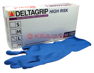 GWARD DELTAGRIP High Risk латексные перчатки неопудренные, 9/L