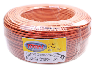 Titan PM 0,75 провод монтажный коричневый 0,75 мм², 100 м.