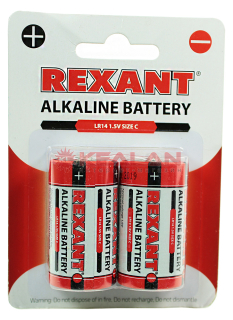 REXANT С/LR14 алкалиновая батарейка, 2 шт.