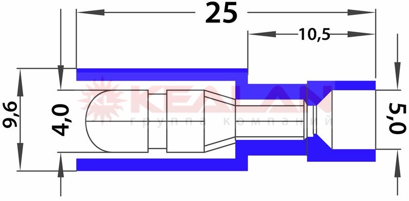 TEC РШИ-П(н) 2.5-4 разъемы штекерный изолированный с нейлоновой изоляцией, 100 шт.
