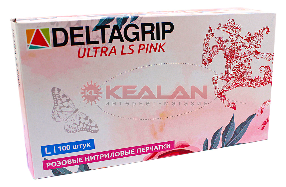 GWARD Deltagrip Ultra LS Pink перчатки нитриловые, розового цвета, L, 100 шт.