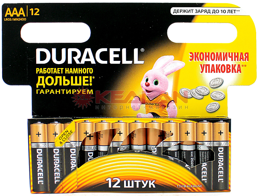 DURACELL BASIC, ААA/LR03-12BL батарейка алкалиновая, 12 шт.