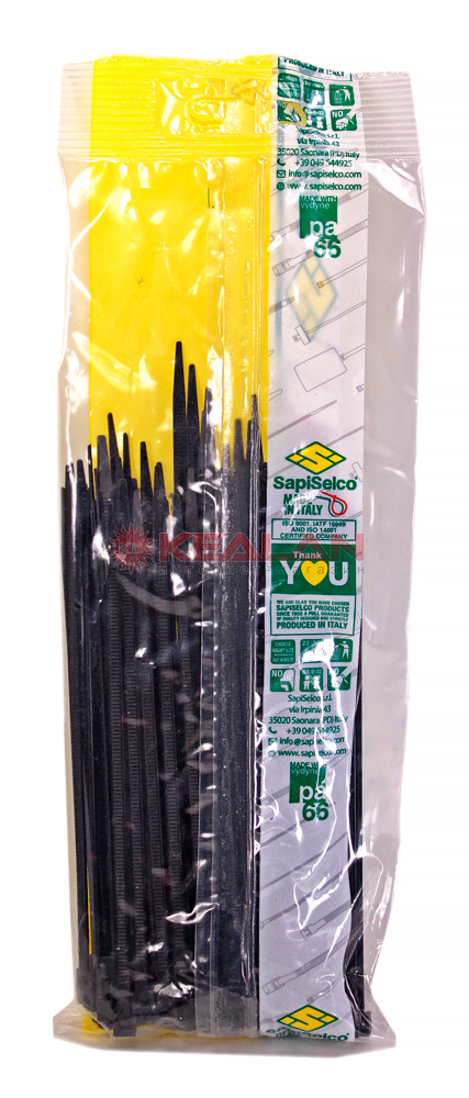 Купить SapiSelco SEL.3.210R стяжки кабельные стандартные, черные, 140x3 ...