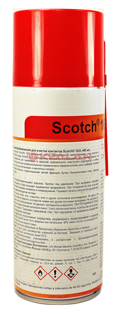 3M Scotch 1625 очиститель контактов, прозрачный, 400 мл.
