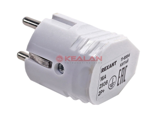 REXANT 11-8954 вилка евро угловая с з/к белая 16А  