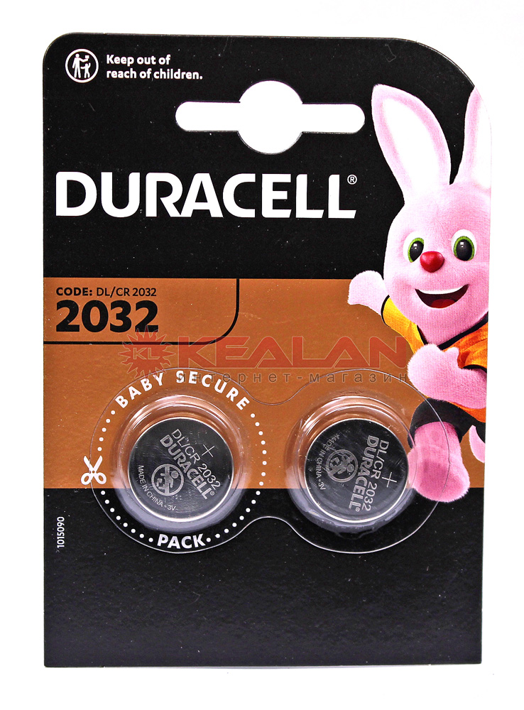 DURACELL CR2032 литиевая батарейка, 2 шт.