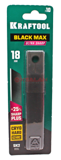 KRAFTOOL BLACK MAX 09602-18-S10 лезвия сегментированные, 8 сегментов, 18 мм, 10 шт.