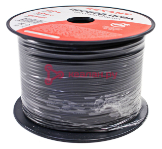 REXANT 01-6526 автомобильный провод одножильный черный, 1,0 мм², 100 м.