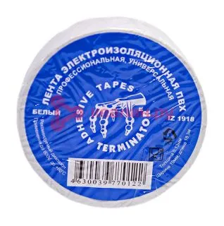 Terminator IZ 1918W изолента белая ПВХ, 19 мм, 18,3 м.