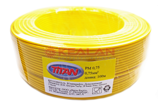 Titan PM 0,75 провод монтажный желтый 0,75 мм², 100 м.