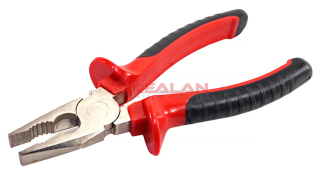 REXANT 12-4612 плоскогубцы комбинированные никелированные, двухкомпонентные рукоятки, 180 мм.