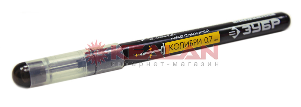 ЗУБР КОЛИБРИ 06328-2 перманентный маркер для отверстий, черный, 0.7-1 мм.