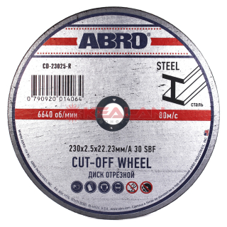 ABRO CD-23025-R диск отрезной 230 мм, 2,5 мм, 22 мм.