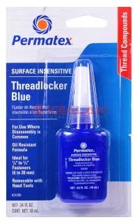 Permatex 24300 фиксатор резьбы для замасленных поверхностей, средняя фиксация, синий, 10 мл.