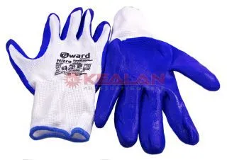 GWARD Blue перчатки нейлоновые белые с синим нитриловым покрытием, размер 9/L