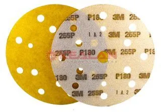 3M™ 50447 255P+ круг абразивный, золотой, 15 отверстий, Р180, 150 мм.